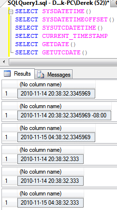 sql getdate tsql